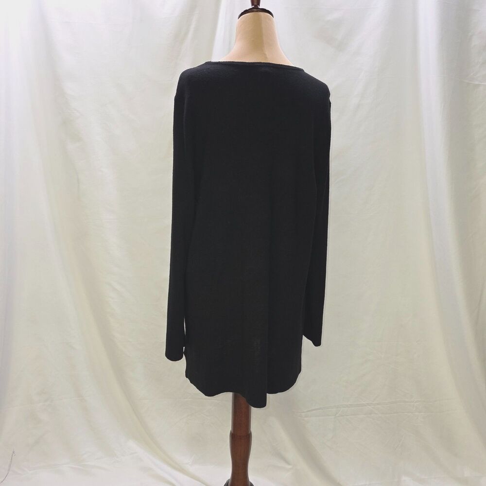 Chico's Smooth Soft Black V-Neck Long Sleeve Pullover Sweater Size Large - Picture 6 of 8